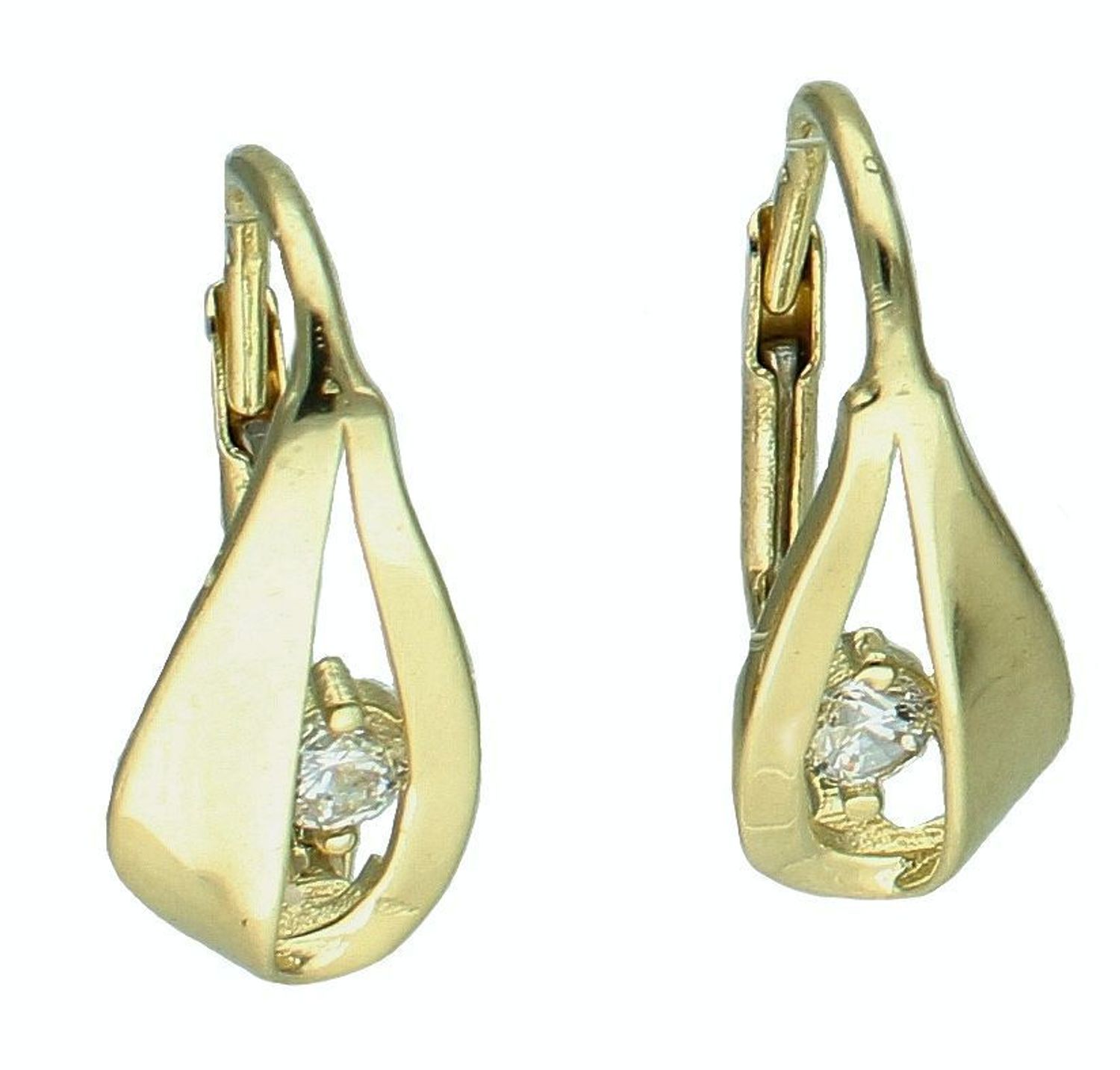 Złote kolczyki damskie 585 z cyrkonią KL 9117 585.jpg